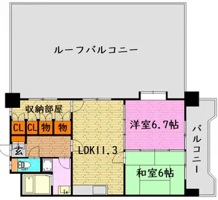 La宇宙【9階】の間取り
