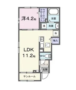 サウス・リモンE【1階】の間取り