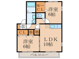 リバ-サイドフォレストA棟【2階】の間取り