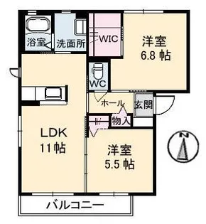シャーメゾンフェアリー II棟【2階】の間取り