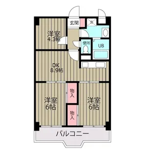アザレアマンション【4階】の間取り