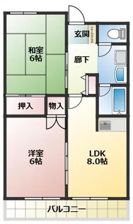 第32オーシャンハイツ【6階】の間取り