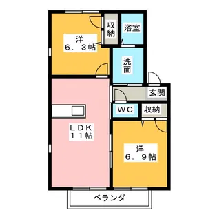 コゥジィコート【1階】の間取り