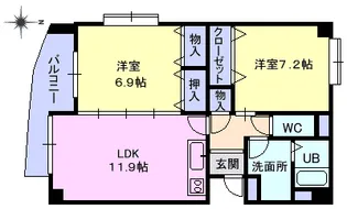 山形県山形市春日町【マンション】の間取り