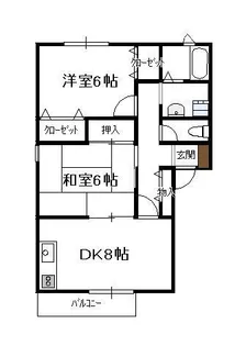 パークハイム(2DK)【1階】の間取り