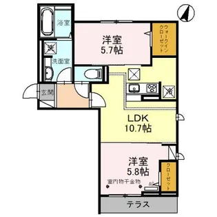 CREST吉川【1階】の間取り