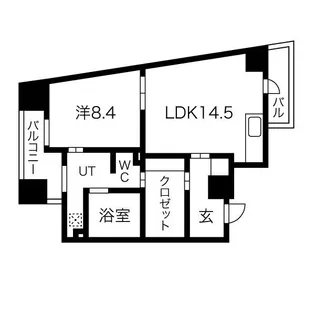W.O.B.NISHIUMEDA【2階】の間取り