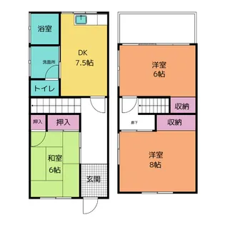 静岡県静岡市清水区新富町【一戸建】の間取り