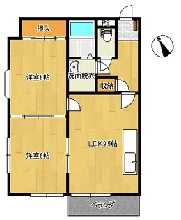 グランディールJ3【3階】の間取り