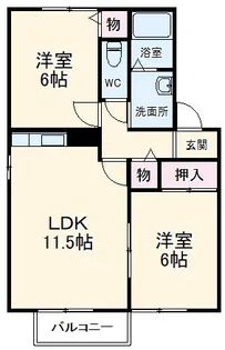 レジデンスイナサA【2階】の間取り