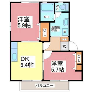 Plat riziere(プラリジェール)A【2階】の間取り