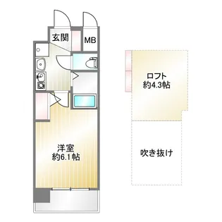 エステムコート三宮駅前ラ・ドゥー【4階】の間取り