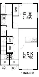 岡山県倉敷市西阿知町【アパート】の間取り