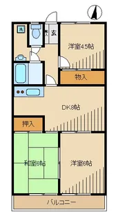 アンジュ荻野【3階】の間取り
