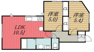 千葉県富里市日吉台4【アパート】の間取り