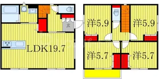 千葉県流山市松ケ丘5【一戸建】の間取り
