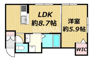 1LDKの間取り画像