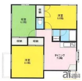 フォーブル中台B【1階】の間取り