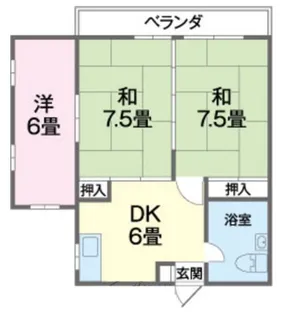 上地アパート(KW)【2階】の間取り