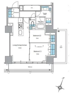 ルフォンプログレ渋谷ヒルトップ【18階】の間取り