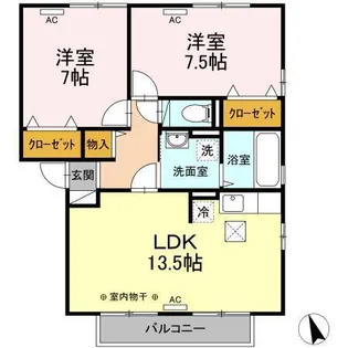 リビングタウン向中野 E【2階】の間取り