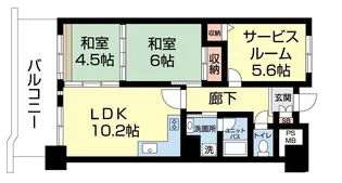 ライオンズマンション山王第2【4階】の間取り