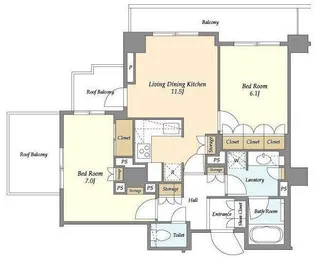 ウィルテラス滝野川【4階】の間取り