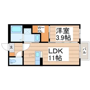 メゾン風雅【1階】の間取り