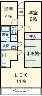 潮ハイツ【2階】の間取り