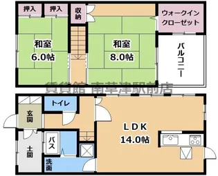滋賀県大津市西の庄【一戸建】の間取り