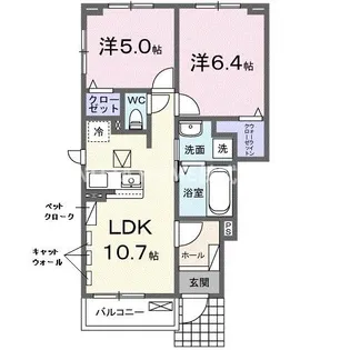 ソレイユいぬい【1階】の間取り