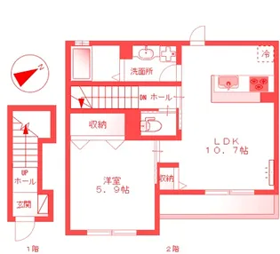 ミッテドルフ【2階】の間取り