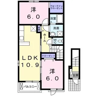 サン ガーデンB棟【2階】の間取り