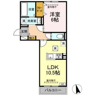 ヒルズスクエア【1階】の間取り