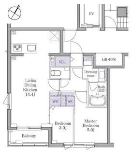 イプセ白金【2階】の間取り