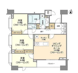 HF白金高輪レジデンス【6階】の間取り