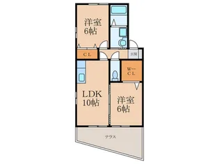 ヴェルジェ深田【1階】の間取り