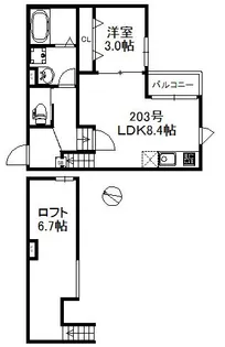 ベルフルール旭【2階】の間取り