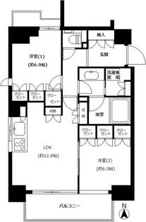 東京都港区麻布十番3【マンション】の間取り