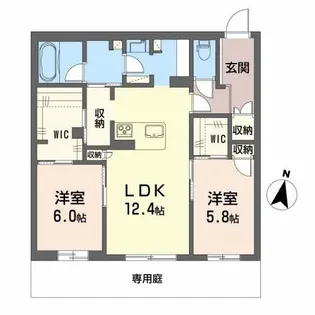 シャーメゾンコンフォーザ【1階】の間取り