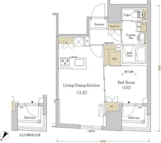 東京都中央区日本橋蛎殻町1【マンション】の間取り