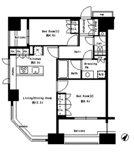 パークアクシス白金台【13階】の間取り
