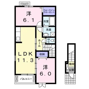 サニーレジデンス D棟【2階】の間取り