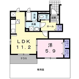 トレジャーヒルズB【1階】の間取り