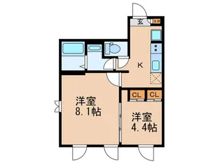 ルクレ高田馬場【4階】の間取り