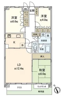 パークハイム三鷹台【1階】の間取り