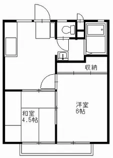 丸中ハイツB【1階】の間取り