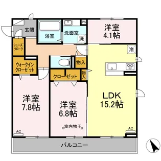 クレール【3階】の間取り