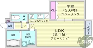 Escondit卸町1【1階】の間取り