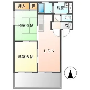ベルドミールセキネB棟【1階】の間取り